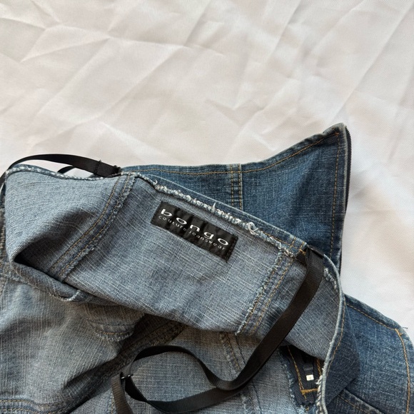 Vintage BONGO Light Blue Corset Denim Top - Picture 7 of 10